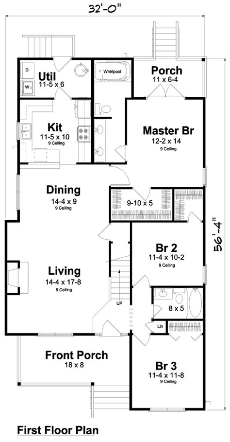 traditional house plan  bungalow floor plans narrow lot house plans traditional house plans