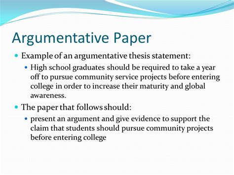 thesis statement  claim thesis title ideas  college