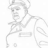 Churchill Winston Coloring Pages Colouring Hellokids Prime Famous sketch template