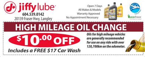 oil change    jiffy lube langley auto repair coupons