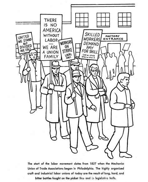 labor day coloring page coloring pages  kids labor day history