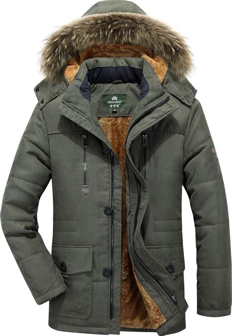 yyzyy  mens faux fur hood parka padded winter hooded coat jacket