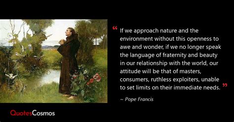 “if we approach nature and the…” pope francis quote