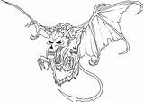Coloring Pages Dragon Skeleton Scary Library Clipart Funny Monsters sketch template