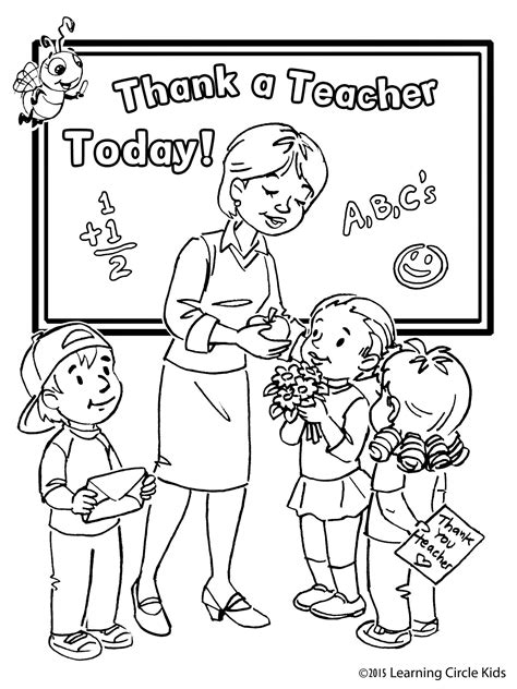 kids coloring page  teacher appreciation day httpreaderbee