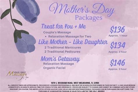 mothers day specials  space coast massage