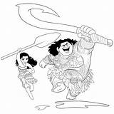 Maui Moana Coloring Pages Happy Getcolorings Getdrawings Printable Color Colorings sketch template