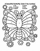 Butterfly Coloring Color Pages Number Kindergarten Preschool Printables Numbers Printable Worksheets Purple Kids Spring Activity K5 Colouring Butterflies Activities Bug sketch template