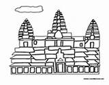 Temple Hindu India Template Coloring Pages Sketch Colormegood Buildings Churches sketch template
