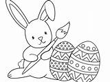 Easter Bunny Coloring Pages Easy Printable Color Kids Print Getcolorings sketch template