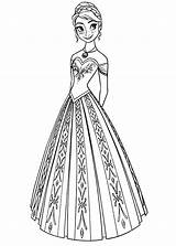 Anna Coloring Pages Elsa Princess Dress Queen Beautiful Colouring Printable Sister Frozen Disney Color Sheet Getcolorings Print Coloringsky People sketch template
