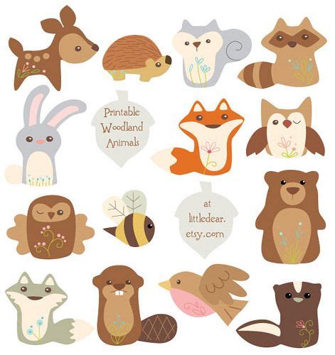 printable woodland animals whos  favorite aimee ray