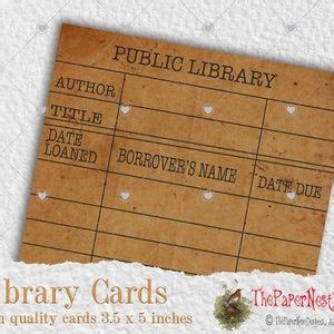 vintage library cards basic printable library cards scrapbooking