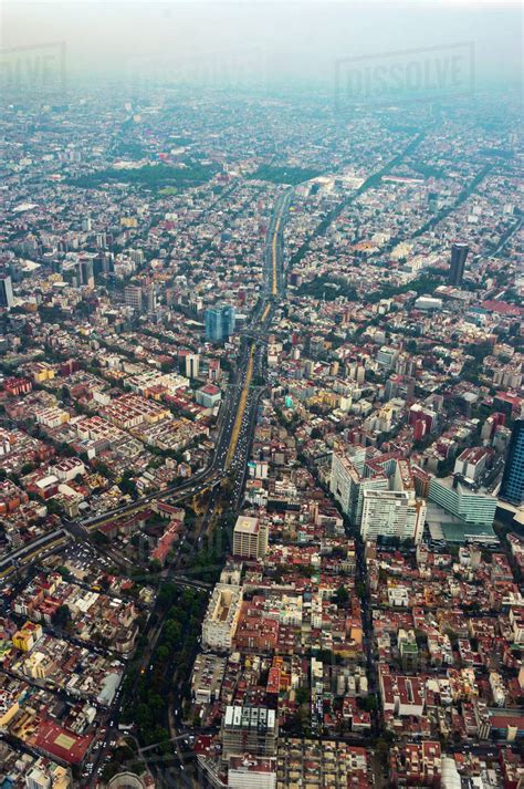 aerial view  cityscape mexico city distrito federal mexico stock