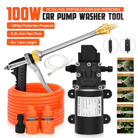 psi protable high pressure water pump sprayer   length tube car charger cord