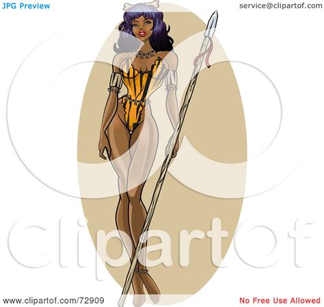 royalty free rf clipart illustration of a gorgeous sexy amazon pinup