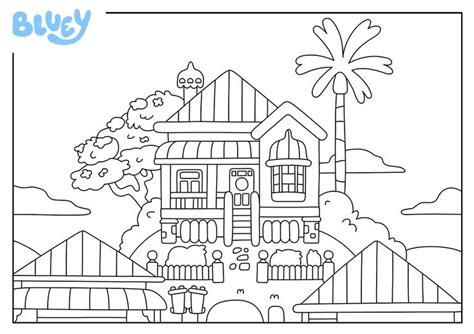 print   colouring sheet  blueys house coloring pages