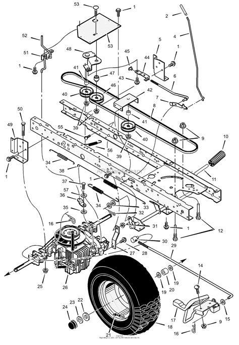 murray xa lawn tractor  parts diagram  drive assembly