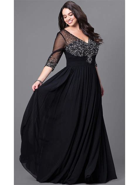 Plus Size Prom Dresses With Sleeves Hot Sex Picture