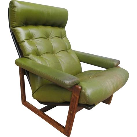 vintage green leather armchair  sale  uk   vintage green