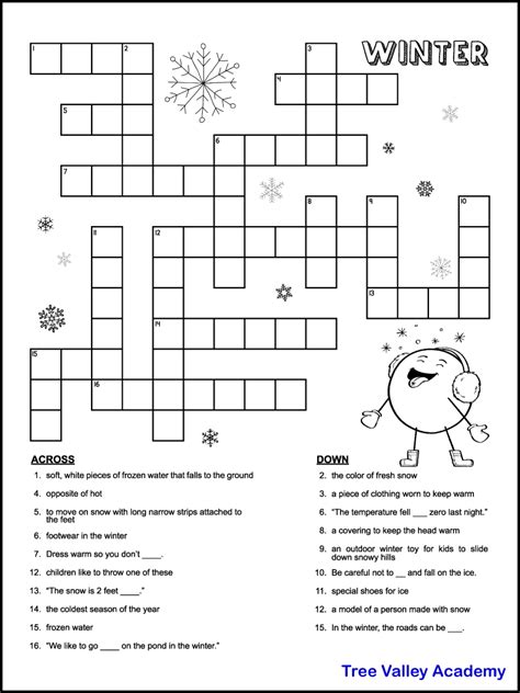 math printable crossword puzzles  kids  printable worksheet