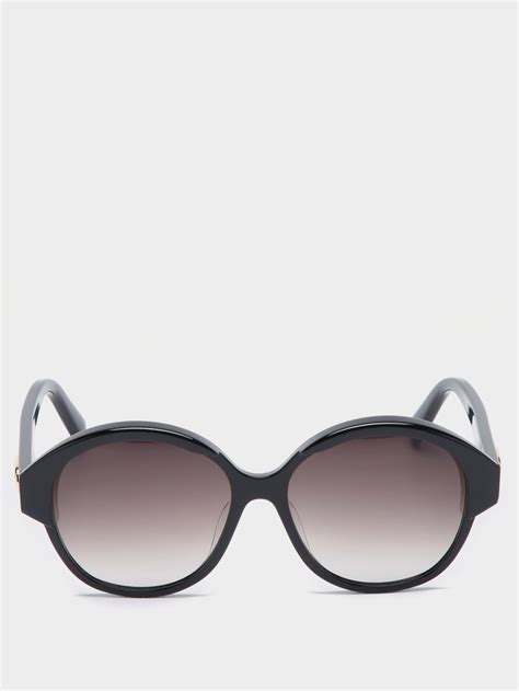 black oversized round acetate sunglasses celine eyewear