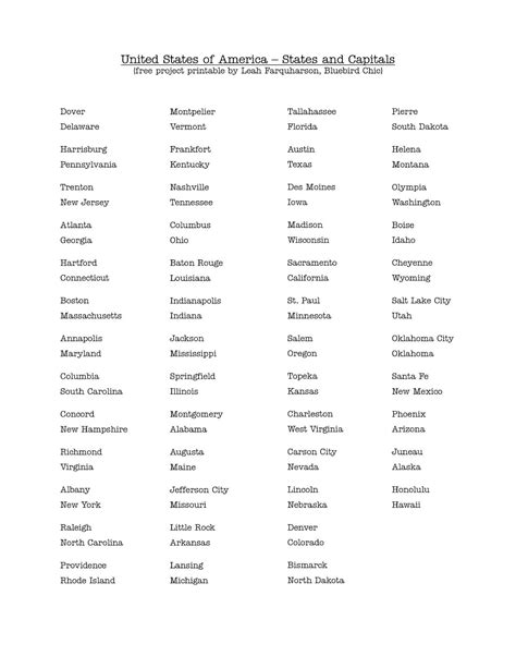 states  capitals matching worksheet list  states abbreviations