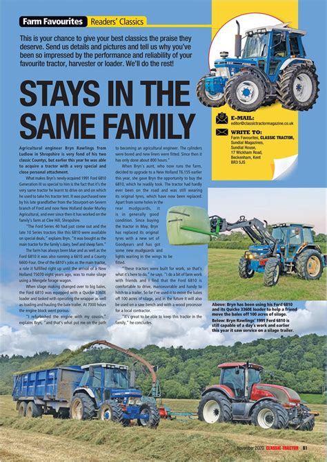 Classic Tractor Magazine November 2020 Subscriptions Pocketmags