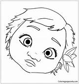 Moana Coloring Baby Pages Face Cute Drawing Vaiana Printable Dessin Little Smiley Sketch Easy Kids Color Disney Coloringpagesonly La Coloriage sketch template