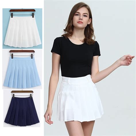 buy 2018 summer high waist pleated skirt sweet women a