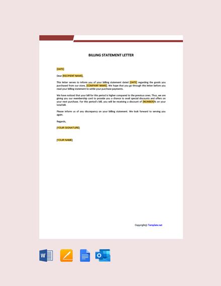 official statement letter template google docs word apple pages