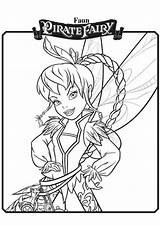 Tinkerbell Fawn Pirate Coloring Pages Fairy Printable Print sketch template
