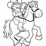 Cowgirl Cowboy Horse Colouring Kidsplaycolor sketch template