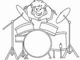 Drums Instrumentos Musicais Getcolorings Tocando Bateria Menino Pokoloruj Kidsplaycolor sketch template