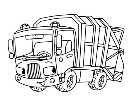 cute garbage truck coloring page  print  color