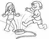 Coloring Pages Kids Summer Playing Sprinkler Water Fun Clipart Drawing Melting Play Clip Color Preschoolers Slide Cliparts Preschool Sheets Colouring sketch template