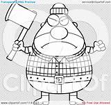 Lumberjack Chubby Angry Male Outlined Coloring Clipart Vector Cartoon Cory Thoman sketch template