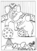 Circus Coloring Elephants Pages Elephant Hellokids Print Color sketch template