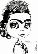 Frida Kahlo Coloring Khalo Drawings Pages Knows Eyebrow Rock Draw Drawing Blythe Pencil Studio Cartoon Situation sketch template