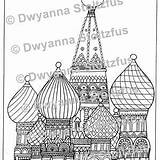 Coloring St Basil Cathedral Pages Visit sketch template