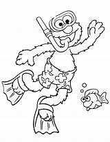 Elmo Snorkeling Mewarnai Snorkel Coloringhome Paud Tk Buchstabe Diving Macam sketch template