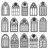 Gothic Window Cathedral Church Discover Silhouettes sketch template