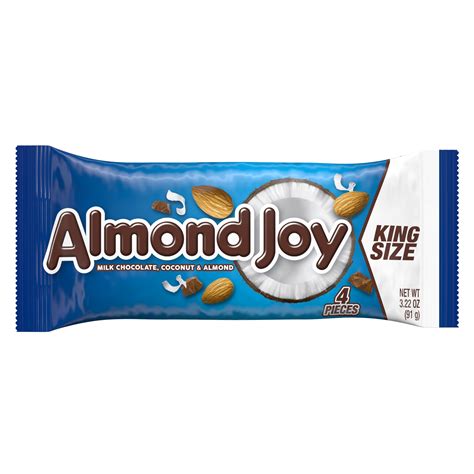 almond joy milk chocolate coconut and almond king size candy bar 3 22 oz