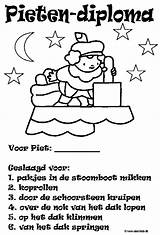 Diploma Kleurplaat Sinterklaas Pietendiploma Piet Pieten Knutselen Sint Juf Kinderen Turnen Geslaagd Joyce Spelletjes sketch template