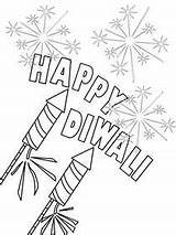 Diwali Printable Happy Cards Card Coloring Print Photocard sketch template