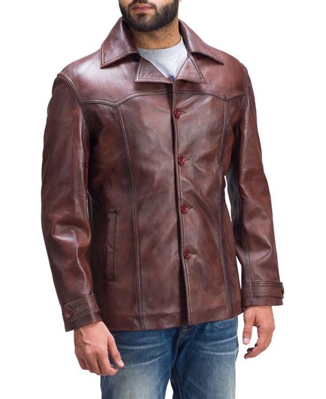 Men S Brown Vintage Style Leather Coat Jackets Maker