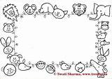 Coloring Frame Pages Frames Treehut Animals Set Swati Sharma 07kb 303px sketch template