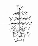 Christmas Embroidery Patterns Tree Primitive Hand Choose Board sketch template