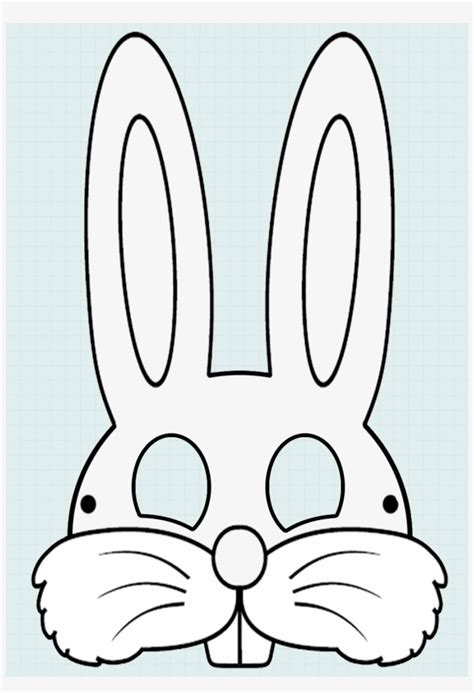 rabbit face mask template clipart easter bunny mask bunny
