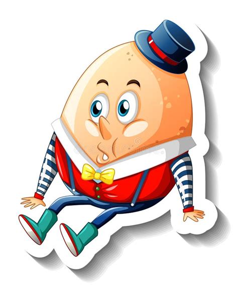 humpty dumpty egg cartoon character stock vector illustration